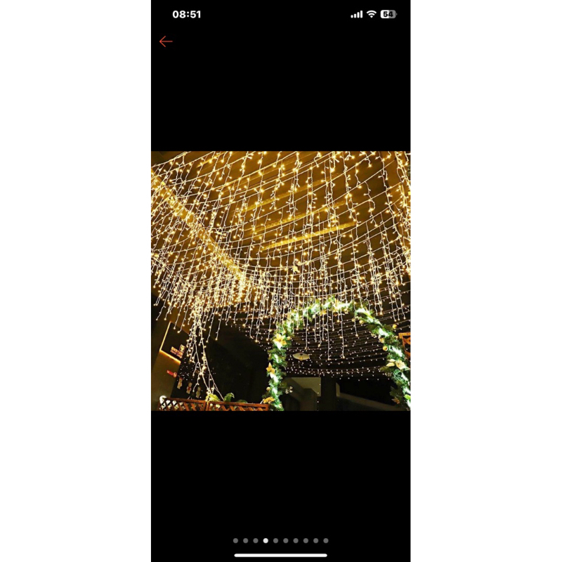 Đèn Led đèn rủ  Thả Mành Đèn đứng màu Vàng  Đèn trang trí  chơi tết