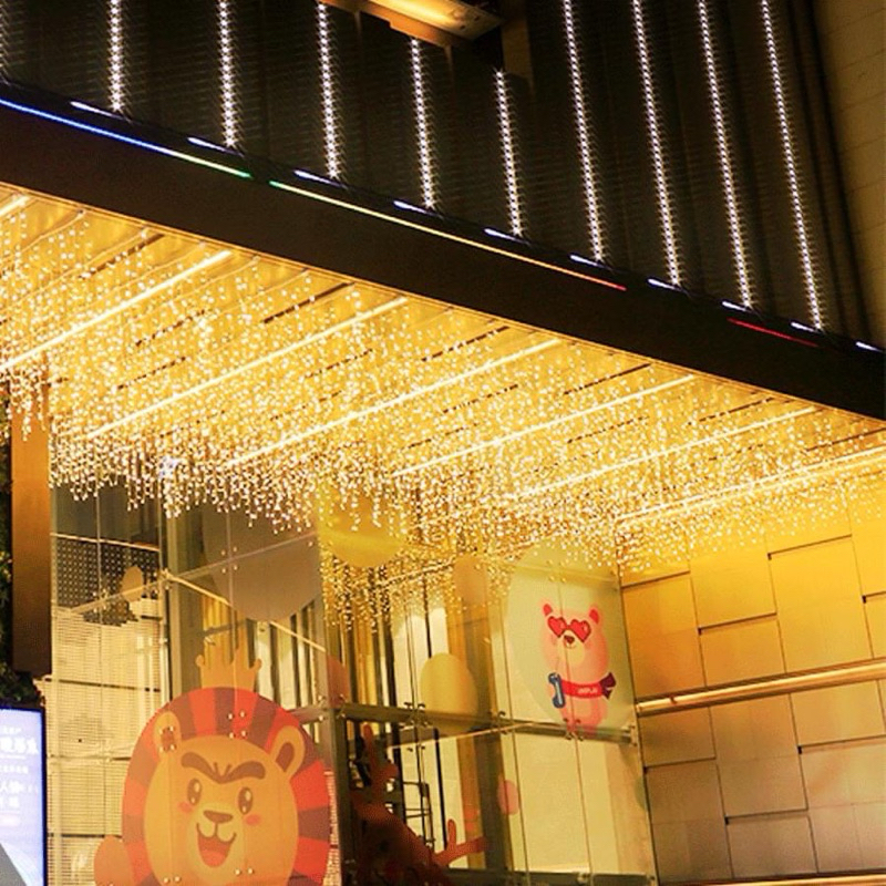 Đèn Led đèn rủ  Thả Mành Đèn đứng màu Vàng  Đèn trang trí  chơi tết