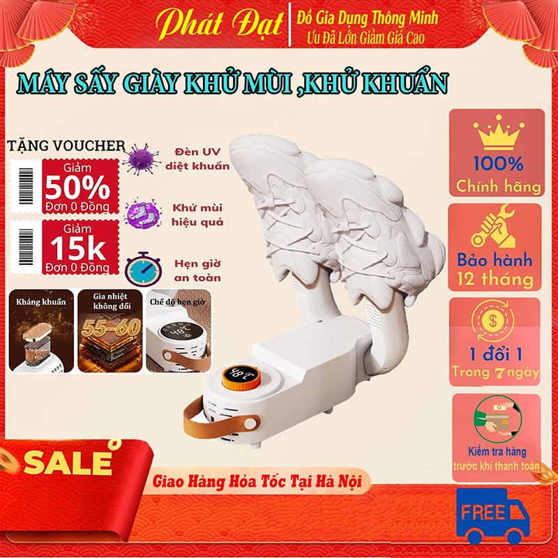 Máy sấy giày, làm khô khử mùi hôi tất vớ, diệt vi khuẩn cho giày của bạn, nhiệt tỏa đều làm khô nhanh, bảo hành 1 Năm