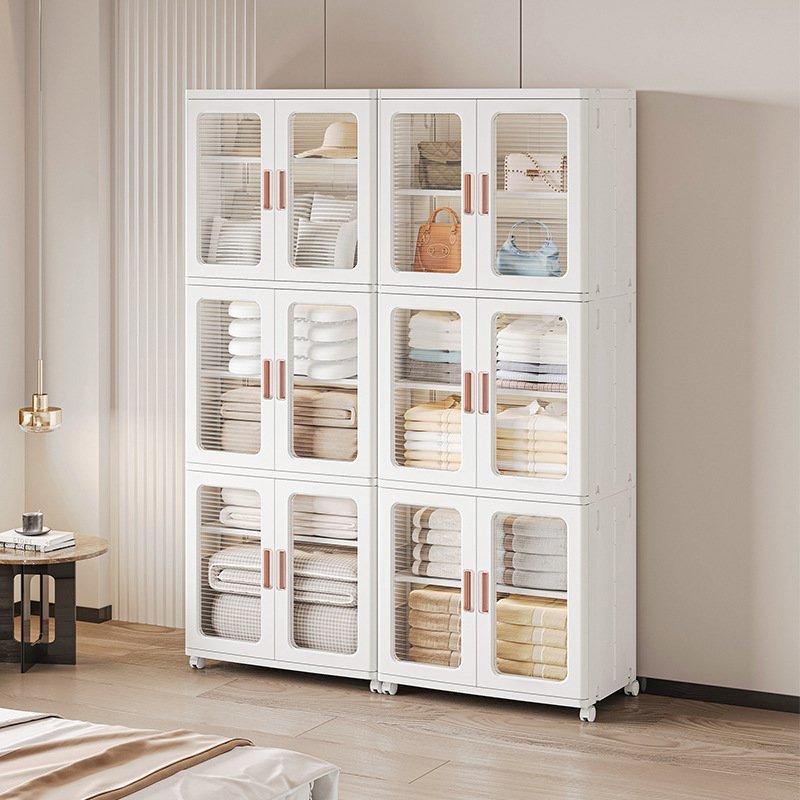 Tủ nhựa để đồ Gấp gọn tiện lợi, Tủ Quần Áo, Tủ đựng đồ bỉm sữa, Tủ để đựng đồ  có bánh xe 360