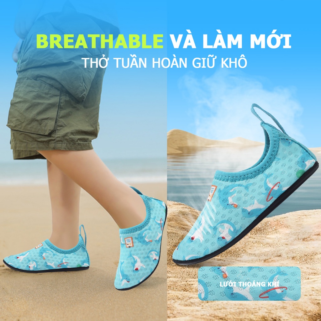Mùa hè thoáng khí lưới sandal chống trượt bé sandal bé trai sandal bé gái sandal bãi biển sandal size22-35