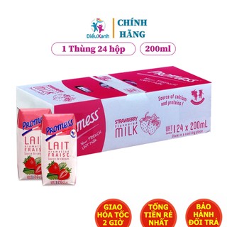 Sữa tươi vị dâu promess 200ml - nhập khẩu pháp