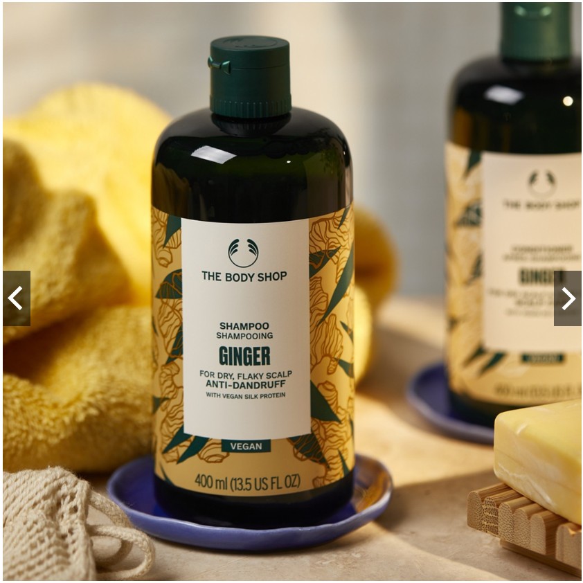 Dầu Gội, Xả Sạch Gàu Ginger Anti Dandruff Shampoo The Body Shop chiết xuất gừng tươi400ML