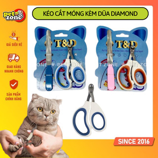 Kéo cắt móng cho thú cưng kèm dũa Diamond - Kềm cắt móng cho chó mèo