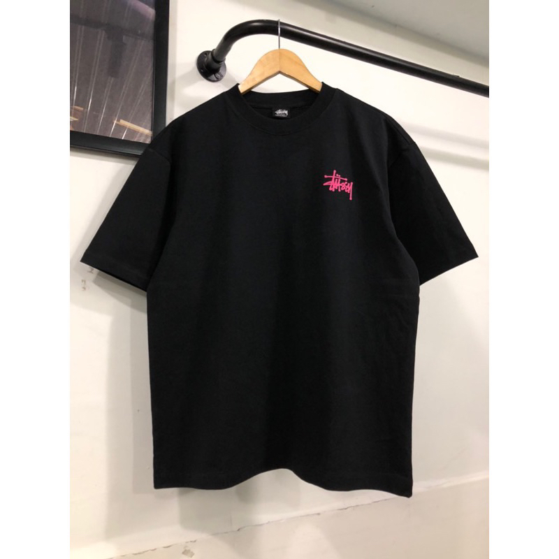 Áo thun STUSSY basic logo hồng cực dễ thương, áo phông cá tính nam nữ cao cấp hàn quốc