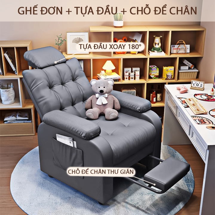 Ghế văn phòng có gác chân có bánh xe,Ghế phòng ngủ ngả lưng tại nhà, Ghế máy tính, Ghế sofa M204