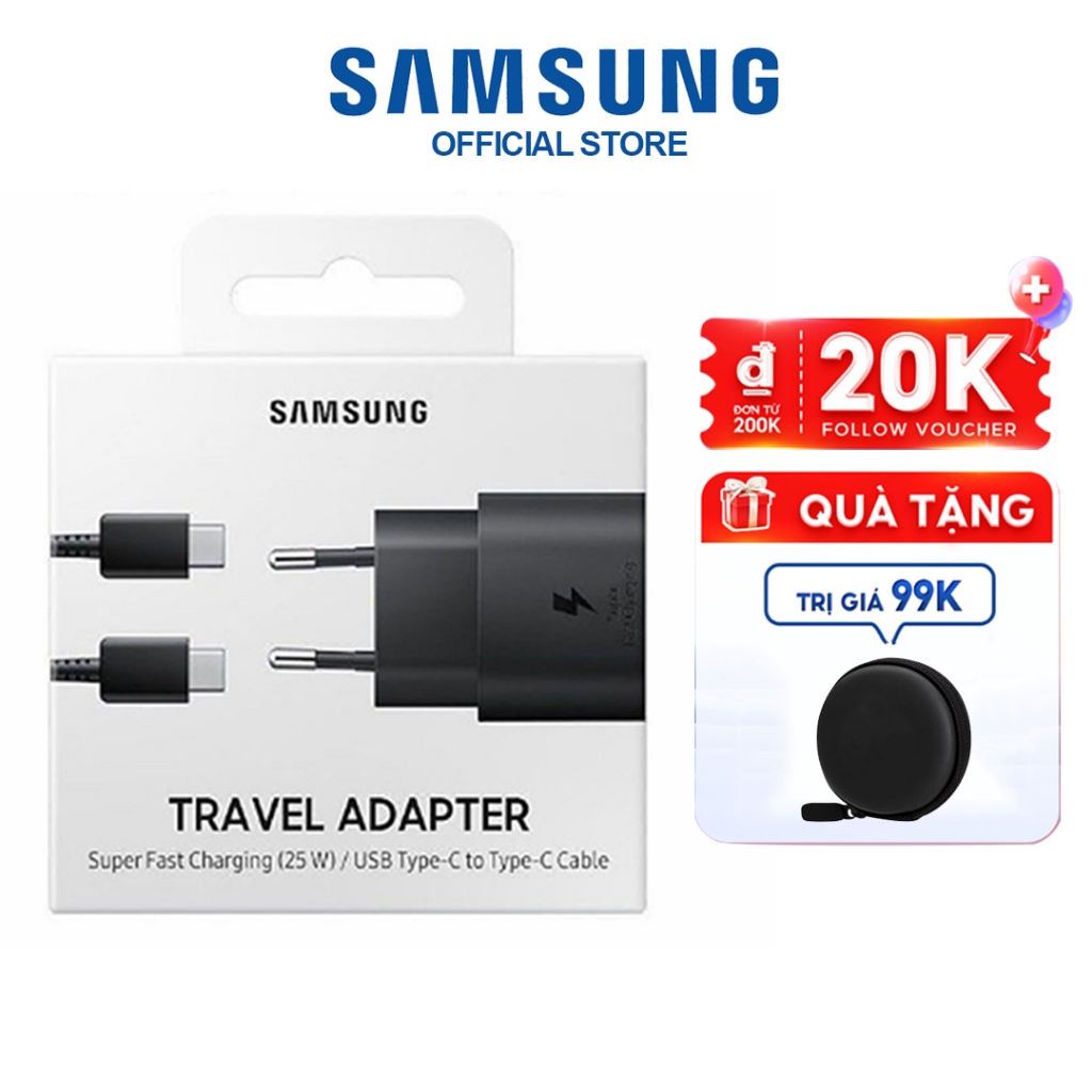 Sạc Samsung 25w sạc siêu nhanh Hàng 1:1 Full box Cáp sạc nhanh samsung Type C và dây sạc samsung dài 1m HTEL