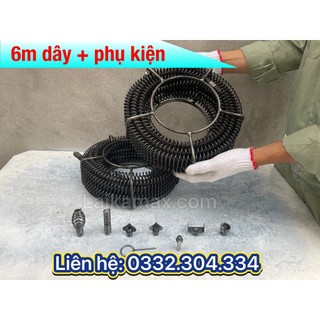 Dây lò xo thông cống dùng cho máy khoan dài 6M