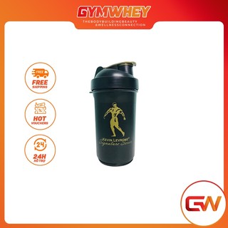 Kevin levrone shaker đen 3 ngăn bình nước thể thao, bình lắc sữa 600ml