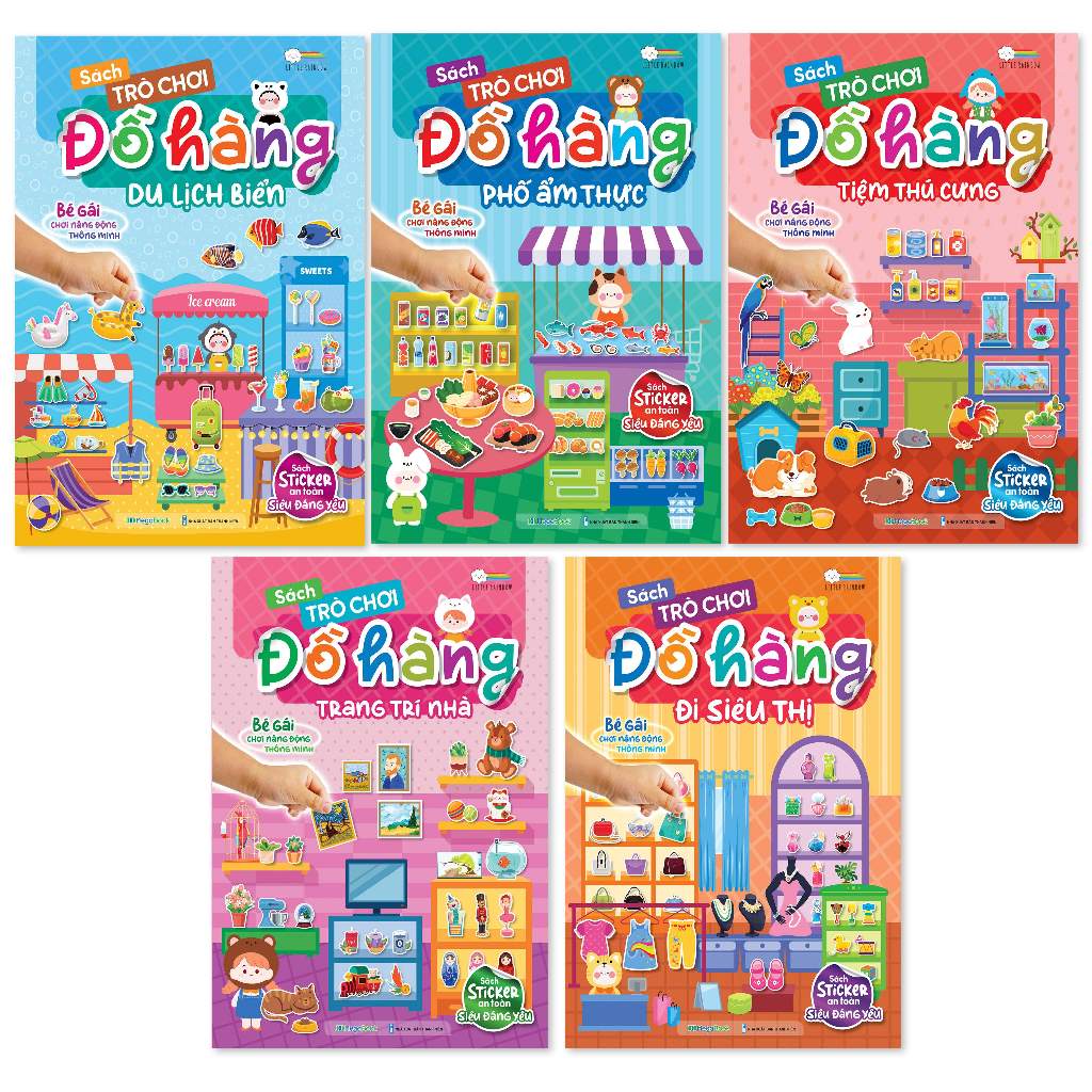 Combo 5 cuốn Sách Trò chơi Đồ hàng cho bé gái  - Sách tương tác cho bé  - MGB