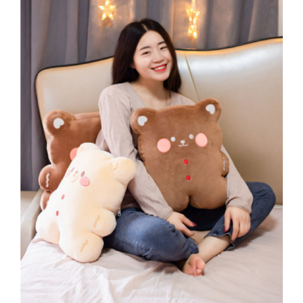 Bộ Chăn gối văn phòng 3 trong 1 Chiêc bánh gừng Xmas cookies Quà noel hàng sẵn không oder