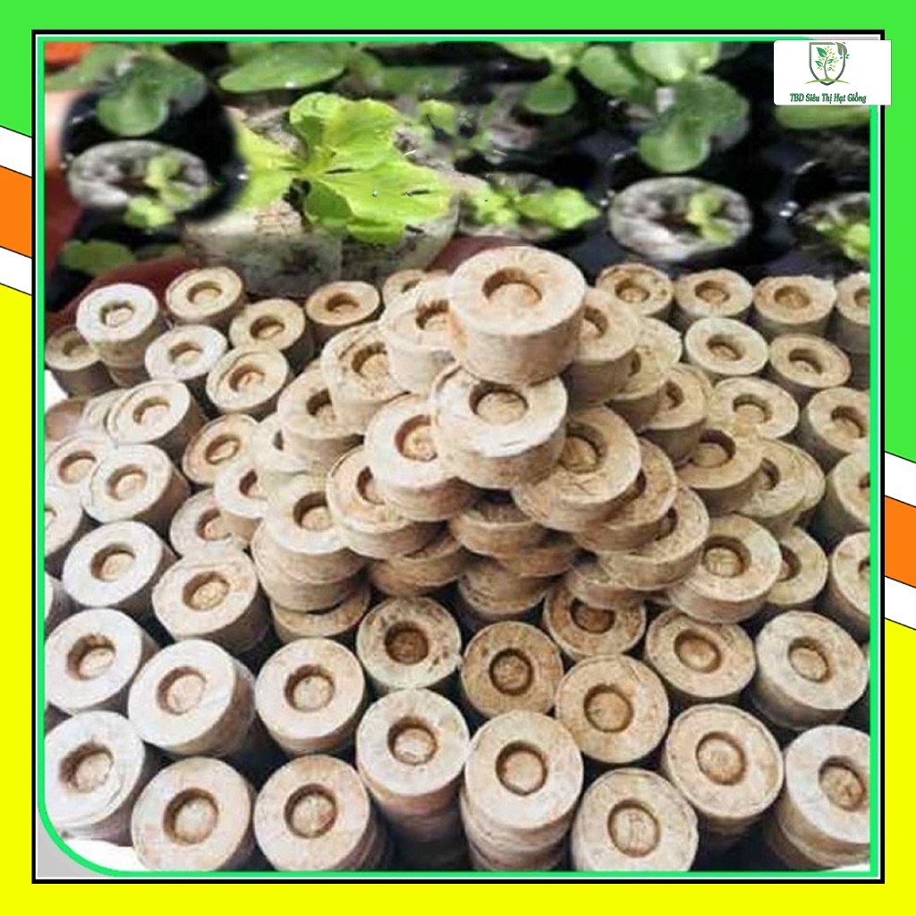 Viên nén xơ dừa, viên nén tiết kiệm thời gian ươm hạt nảy mầm, tăng độ tơi xốp cho đất trồng - Siêu Thị hạt giống TBD