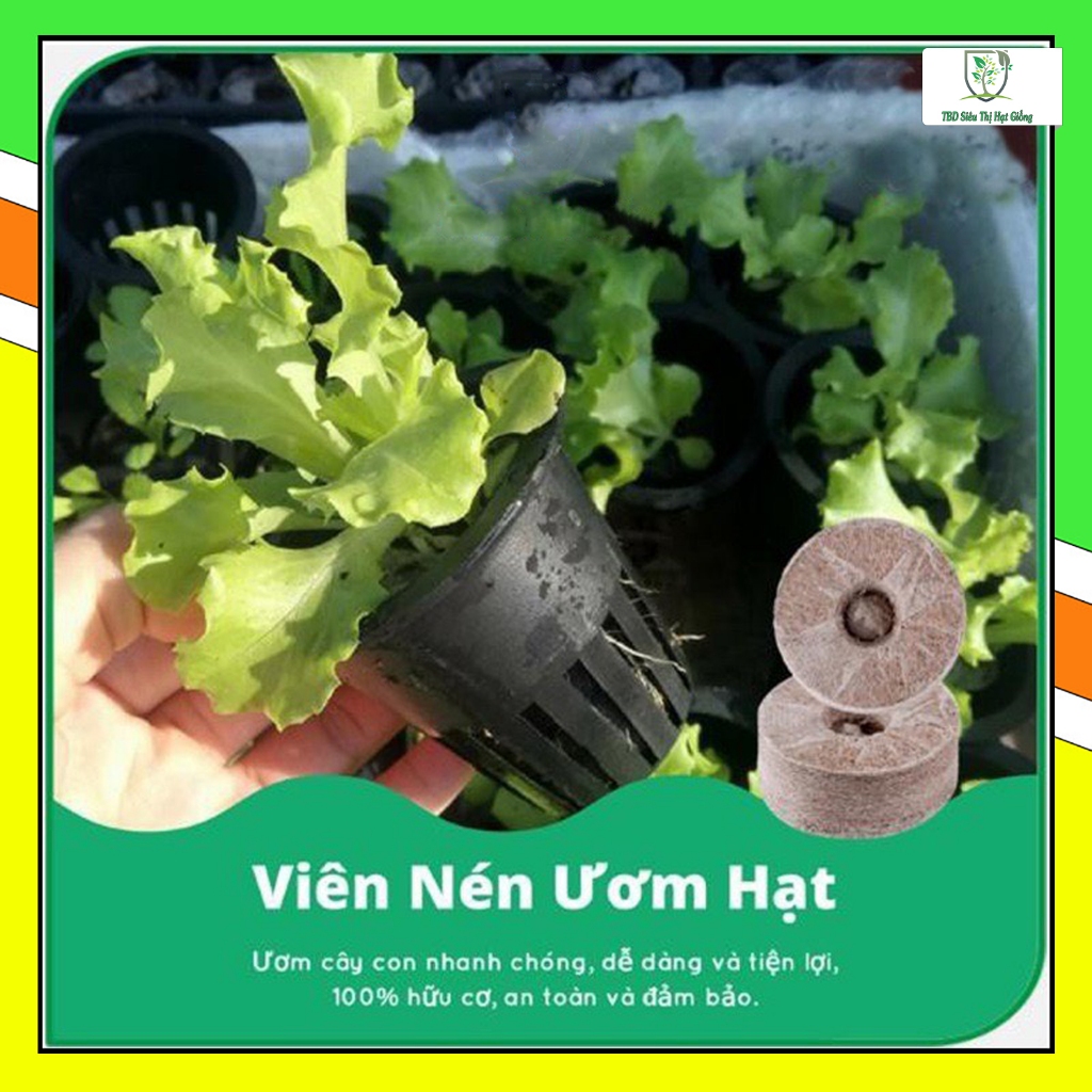Viên nén xơ dừa, viên nén tiết kiệm thời gian ươm hạt nảy mầm, tăng độ tơi xốp cho đất trồng - Siêu Thị hạt giống TBD