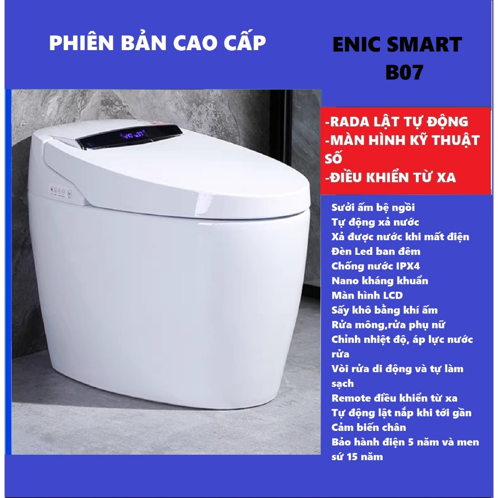 Bồn cầu thông minh Enic MOMAKEPCLCO cao cấp B07 bồn cầu Rada tự động xịt rửa đa chức năng-Bảo hành 5 năm