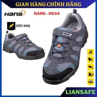 Giày bảo hộ lao động nam siêu nhẹ Hans Hs34 - Giày chống đinh nam thể thao thời trang