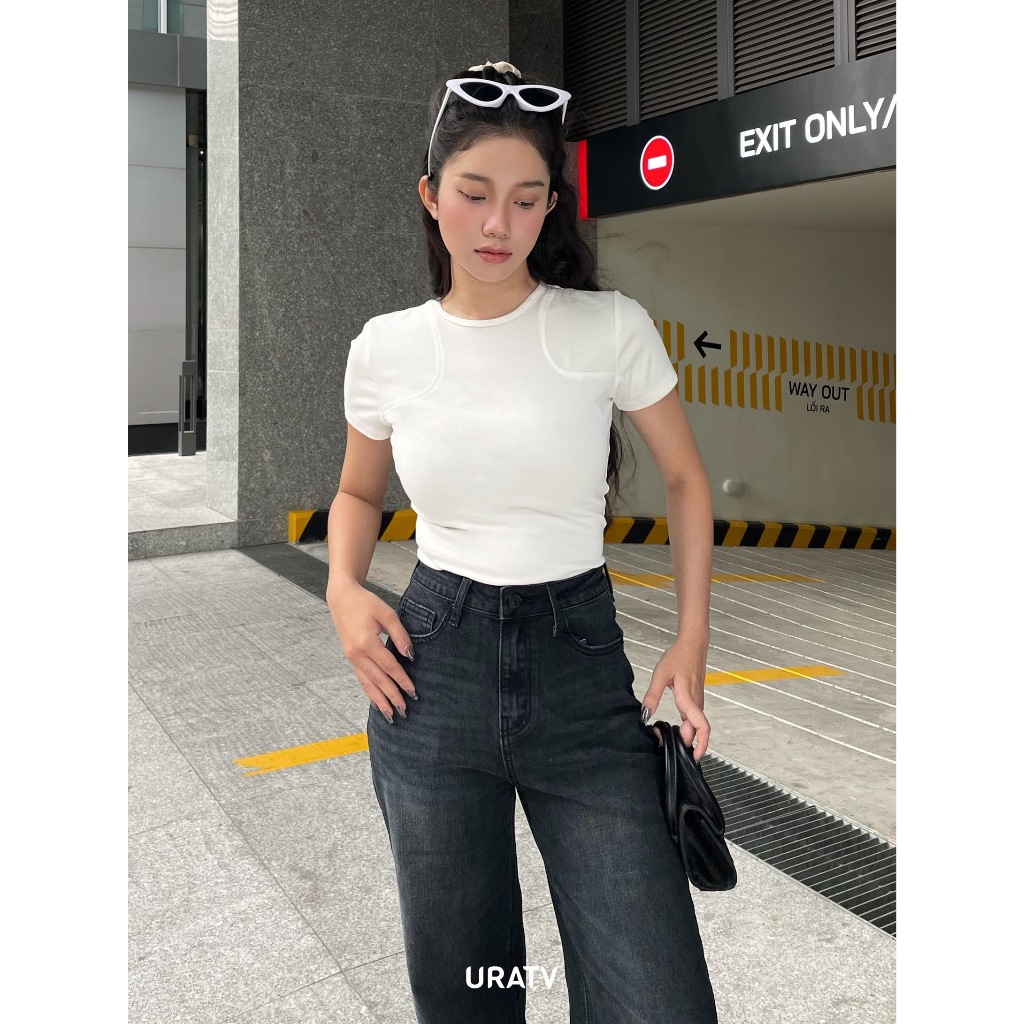 Áo ngắn tay dáng thường ôm body mix ba lỗ URATV