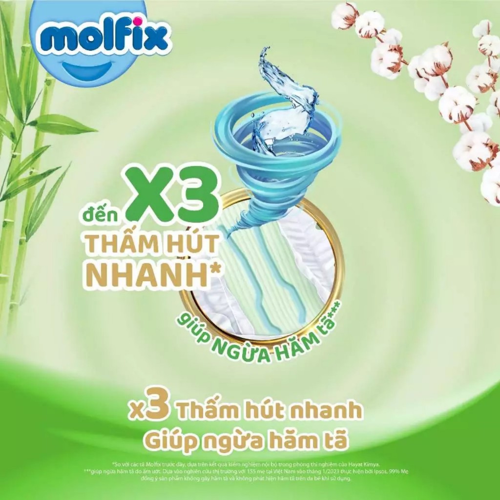 Tã/bỉm dán molfix thiên nhiên size S80+4