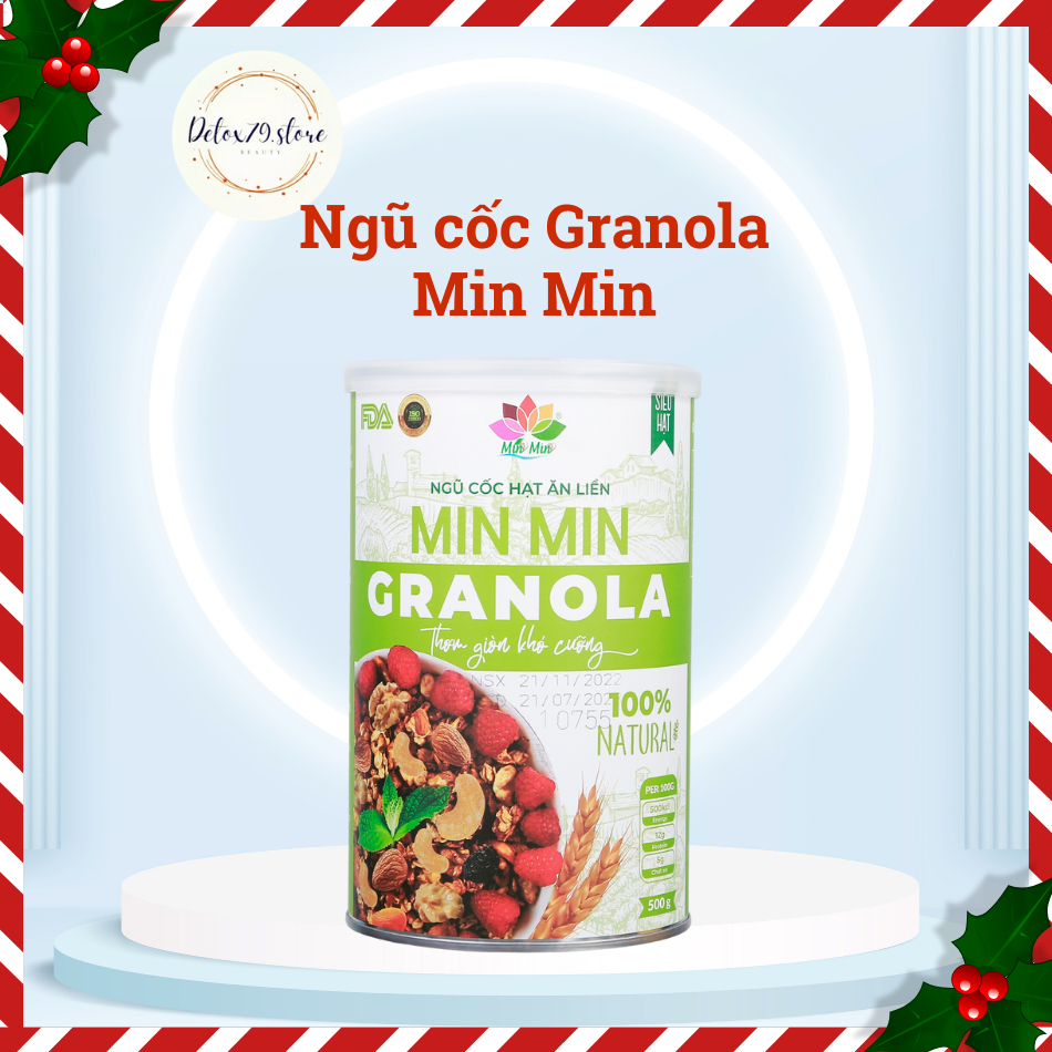 Ngũ cốc hạt granola Min Min mẫu mới hộp siêu hạt ăn liền