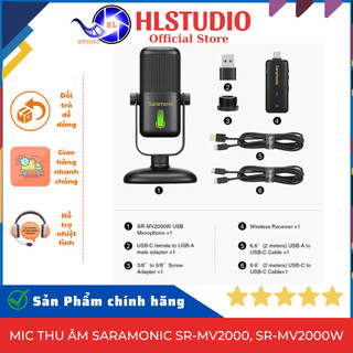 Mic thu âm saramonic sr-mv2000, sr-mv2000w chuyên nghiệp cho streamer, youtuber, podcast hl studio