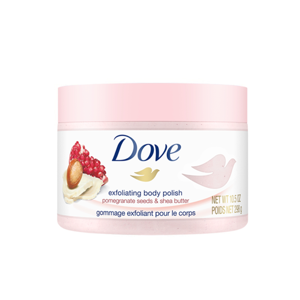 Tẩy Da Chết DOVE Body Scrub Macca và Lựu Dỏ Giúp Da Mịn Màng 225g
