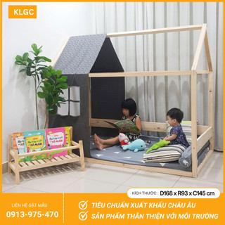 Giường Lều Cho Trẻ Sơ Sinh - Giường Lều Gỗ Cho Bé KLGC Chất Liệu Gỗ Thông Nhập Nhẩu LV01