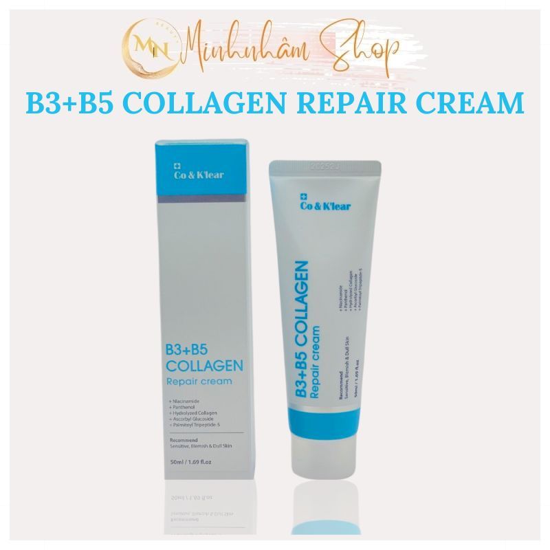 Kem dưỡng B3+B5 collagen repair cream Co&K'lear phục hồi, cấp ẩm, dưỡng trâng, căng bóng, chống lão hóa