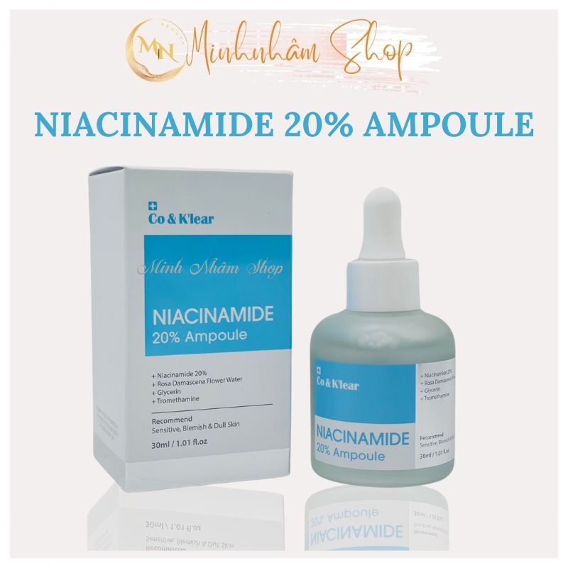 Serum Niacinamide 20% Ampoule giảm thâm,dưỡng trắng,thu nhỏ lỗ chân lông CO & K'LEAR 30ml