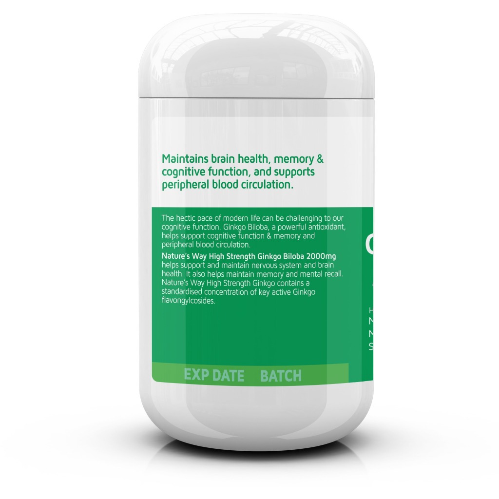 Tăng cường tuần hoàn não Nature's Way Ginkgo Biloba 2000mg