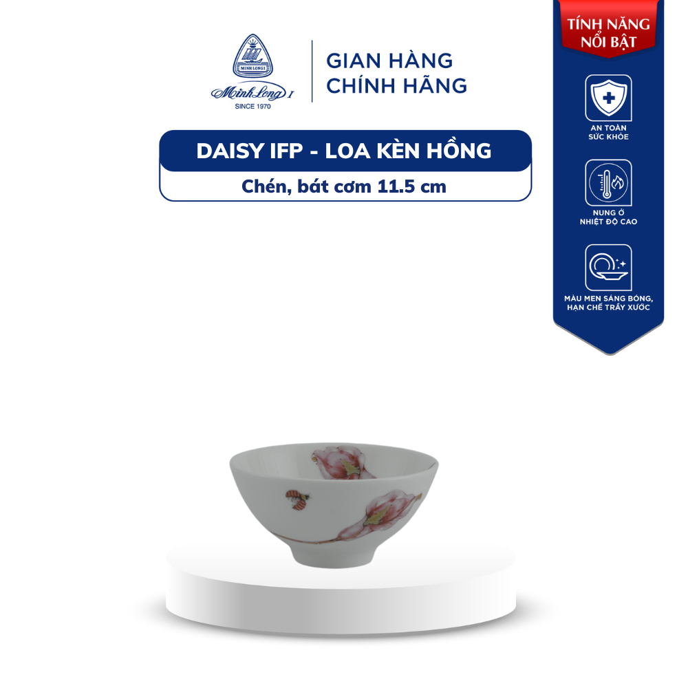 [GIÁ ƯU ĐÃI] Chén, Dĩa Sâu Lòng Sứ Minh Long  - Daisy IFP - Loa Kèn Hồng