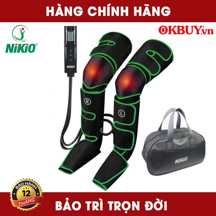 Máy nén ép trị liệu suy giãn tĩnh mạch chân Nikio NK-287, có nhiệt sưởi