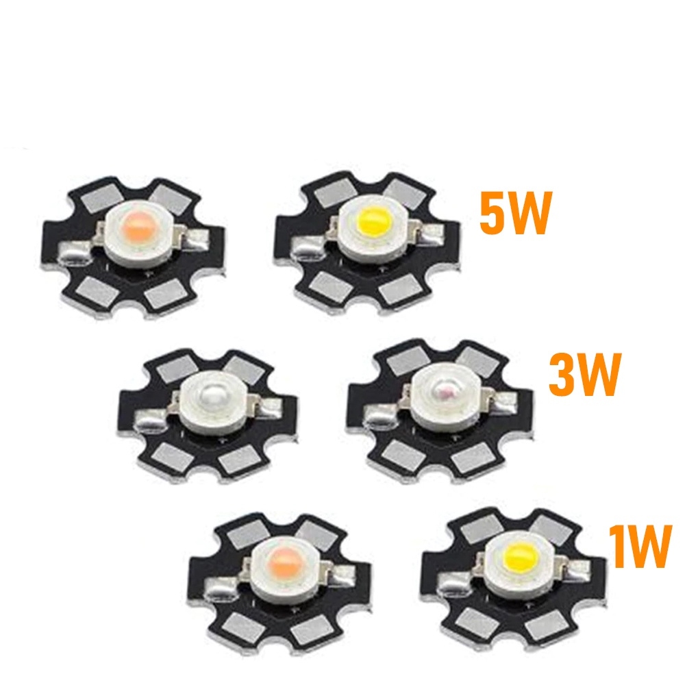 Chip Led 3V - 3.7V   Đã hàn sẵn Đế tản nhiệt 20mm, Bóng Led Thay thế đèn pin, Đèn trang tri, Đèn thủy sinh