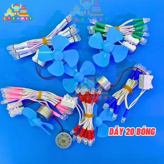 Đèn LED thả diều, Bộ đèn motor quạt gió thả diều (20 bóng), Bộ phát điện gió lắp cho diều - LK0069