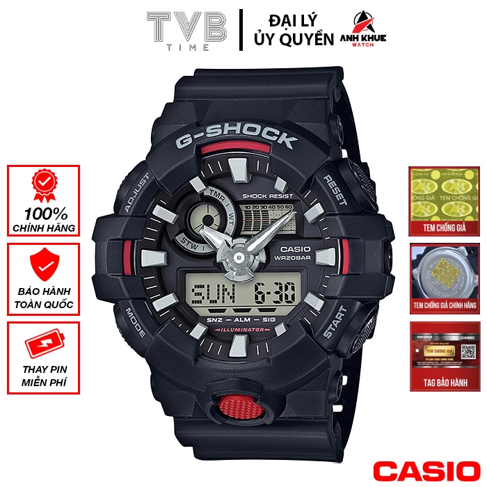 Đồng hồ nam Casio G-Shock chính hãng Anh Khuê GA-700-1ADR