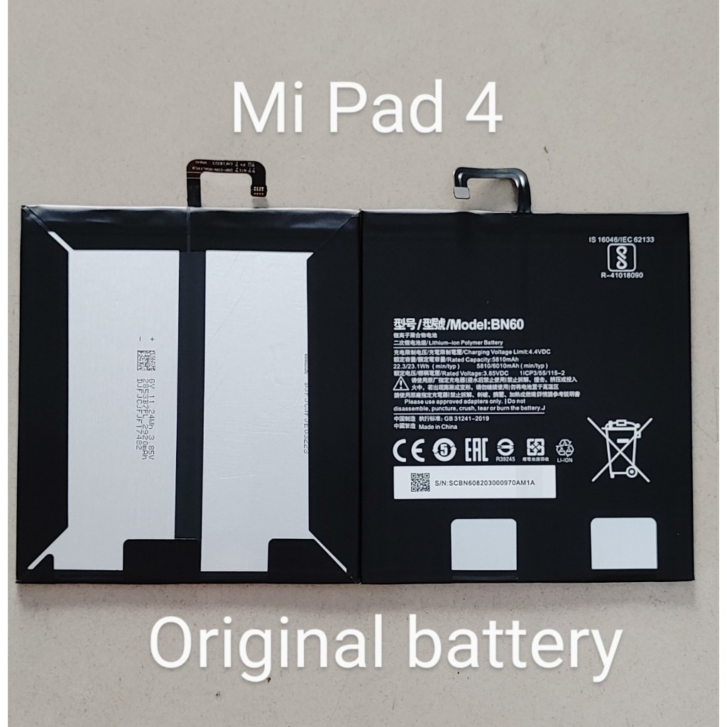 Pin Xiaomi Mi Pad 4, BN60 zin Chính Hãng - 5810, 6010 mAh