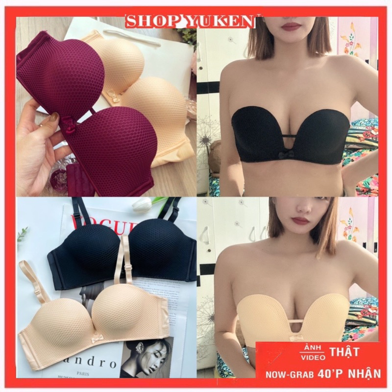 CT ong . Áo Chống Tụt Siêu Nâng 4cm . Đồ  Lót Quây Chắc Chắn Gom Tạo Khe Ngực