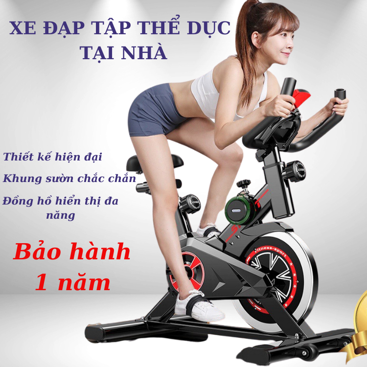 Xe Đạp Tập Thể Dục Tại Nhà Phiên Bản Mới - Tặng Kèm Đồng Hồ Đo Nhịp Tim, Giá Đỡ Điện Thoại