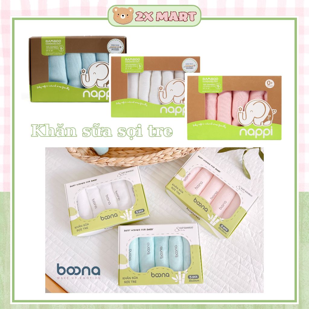 Khăn sữa sợi tre cao cấp cho bé NP Boona