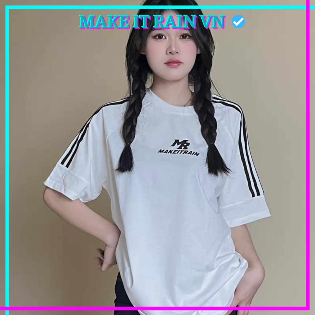 Áo Thun Unisex RAGLAN MR Make It Rain VN, Áo Phông Nam Nữ Form Rộng Tay Lỡ Cổ Tròn