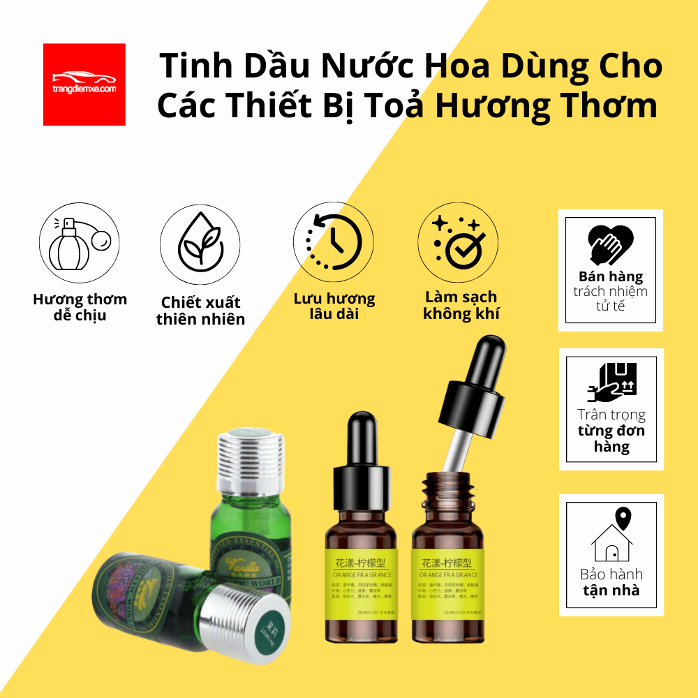 Tinh Dầu Nước Hoa Ô Tô Có Thể Dùng Cho Các Thiết Bị Toả Hương Thơm Nước Hoa Ô Tô Đổ Lại Hương Thơm Đa Dạng
