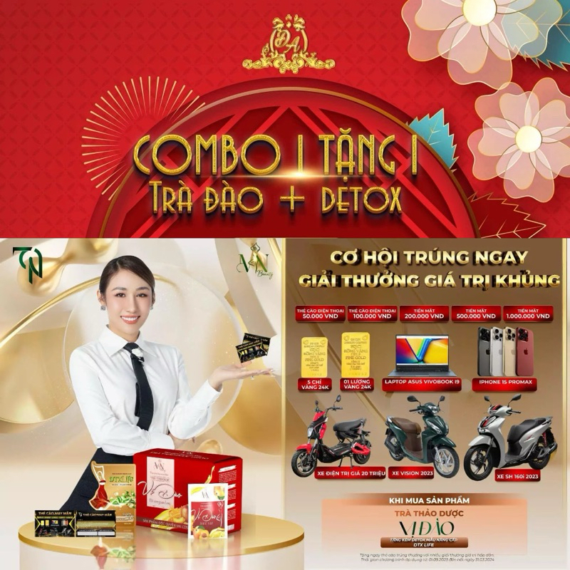 Trà Giảm Cân Vị Đào Đông Anh MN Beauty - Giảm Cân Nguyễn Huỳnh Như Collagen X3