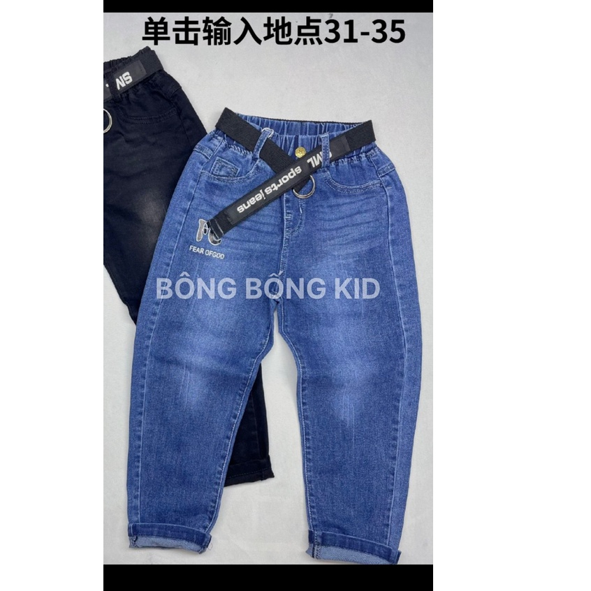 Quần jean mềm cho bé trai hàng xuất khẩu Nga kiểu dáng độc đáo size 30-38kg, quần bò dài cho bé