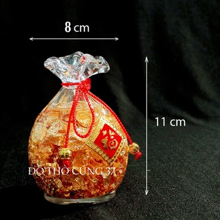 Túi vàng thủy tinh phong thủy [ may mắn thu hút tài lộc ]