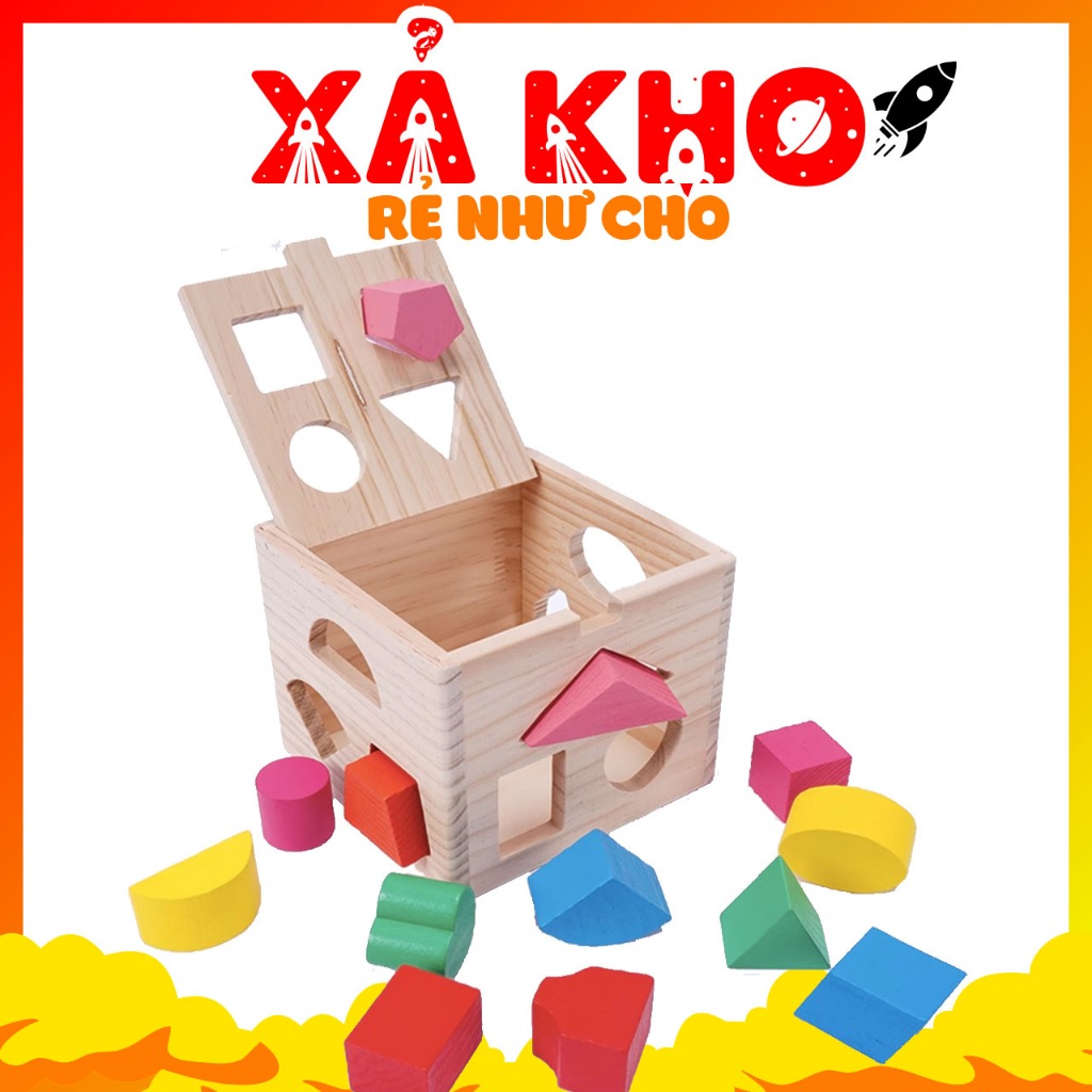 Hộp Thả Hình Đập Bóng Bằng Gỗ Giúp Bé Học Hình Khối Màu Sắc