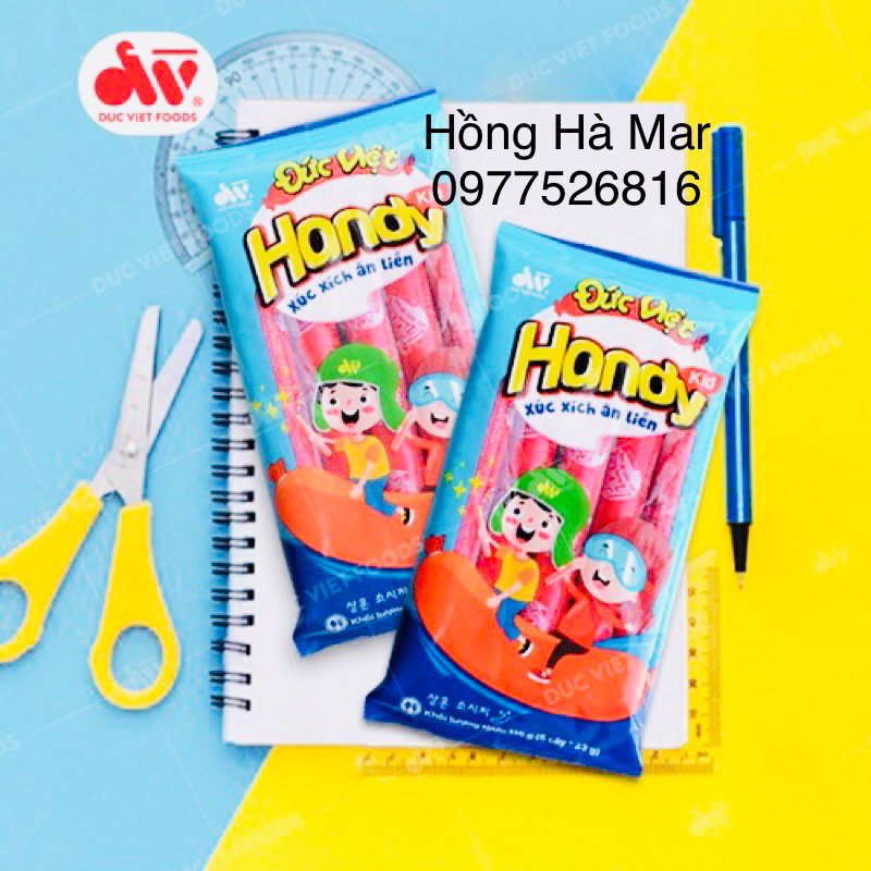Thùng 20 gói, Xúc xích ăn liền handy kid, Xúc xích Đức Việt, gói 5 cây x 23gr