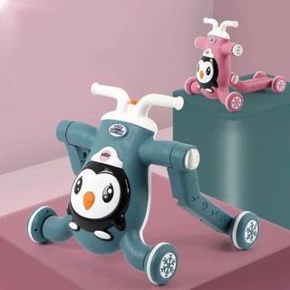 Xe tập đi đa năng cho bé 3in1 kèm xe chòi chân và xe trượt scooter kèm nhạc và đèn S11