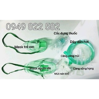 Bộ mask máy xông khí dung, phụ kiện máy xông khí dung, xông mũi họng - dành cho người lớn và trẻ nhỏ