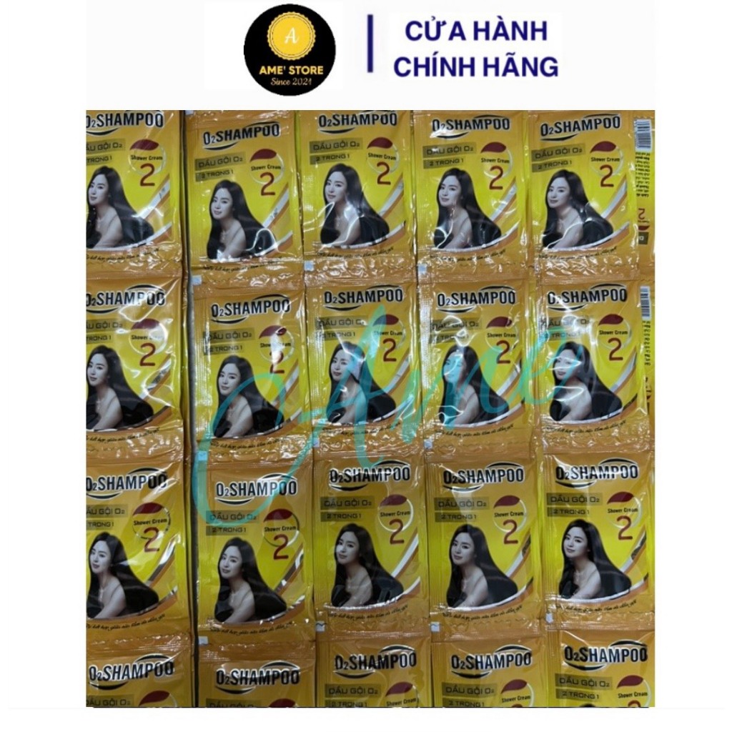 100 gói dầu gội o2 vàng 6.5ml dùng cho nhà nghỉ khách sạn homestay