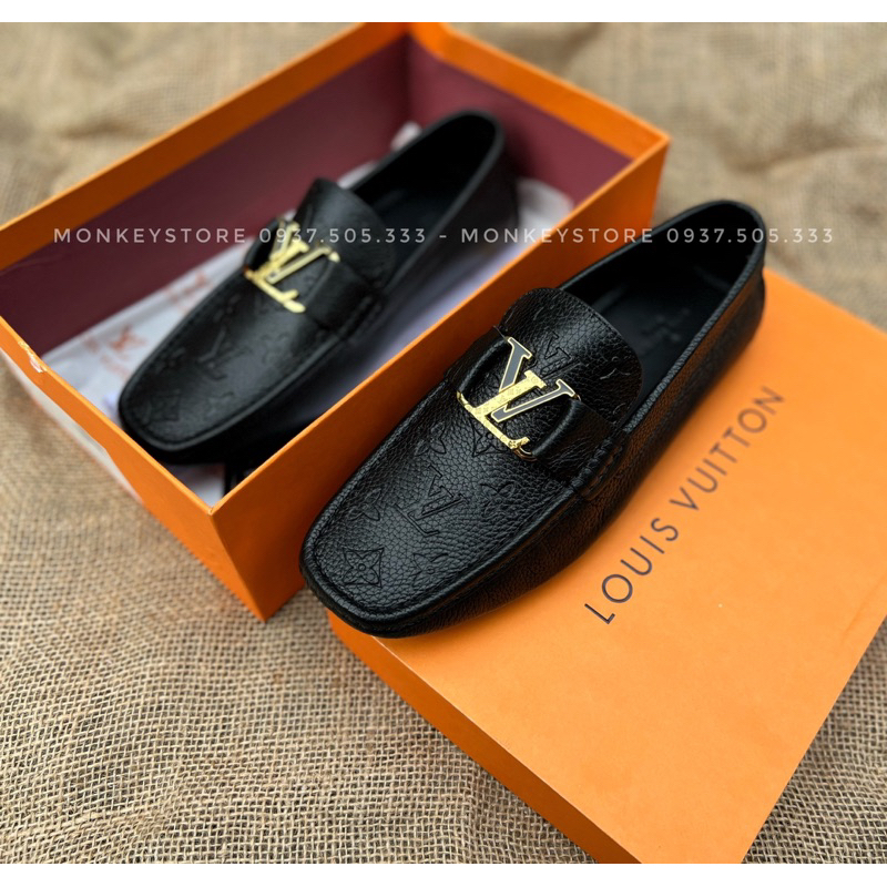 Giày lười Da nam, giày lv nam Da thật - Mã MK43