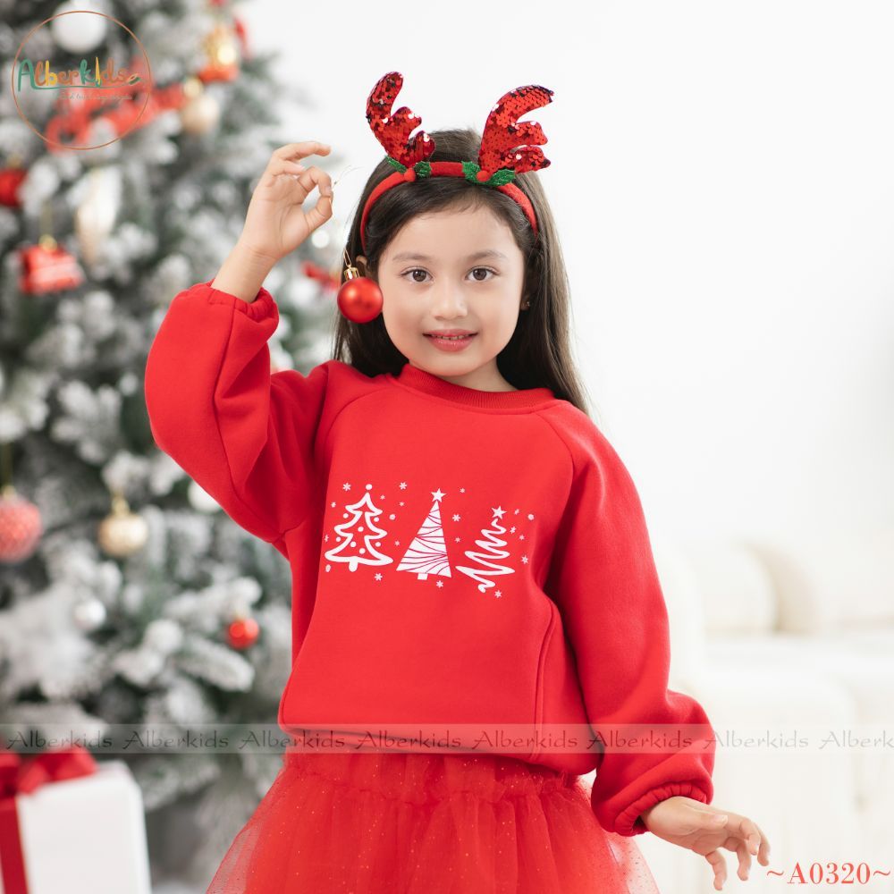 Áo nỉ noel cho bé trai, bé gái ALBERKIDS thu đông cho trẻ em 2,3,4,5,6,7,8,9,10,11,12 tuổi [AG0141]