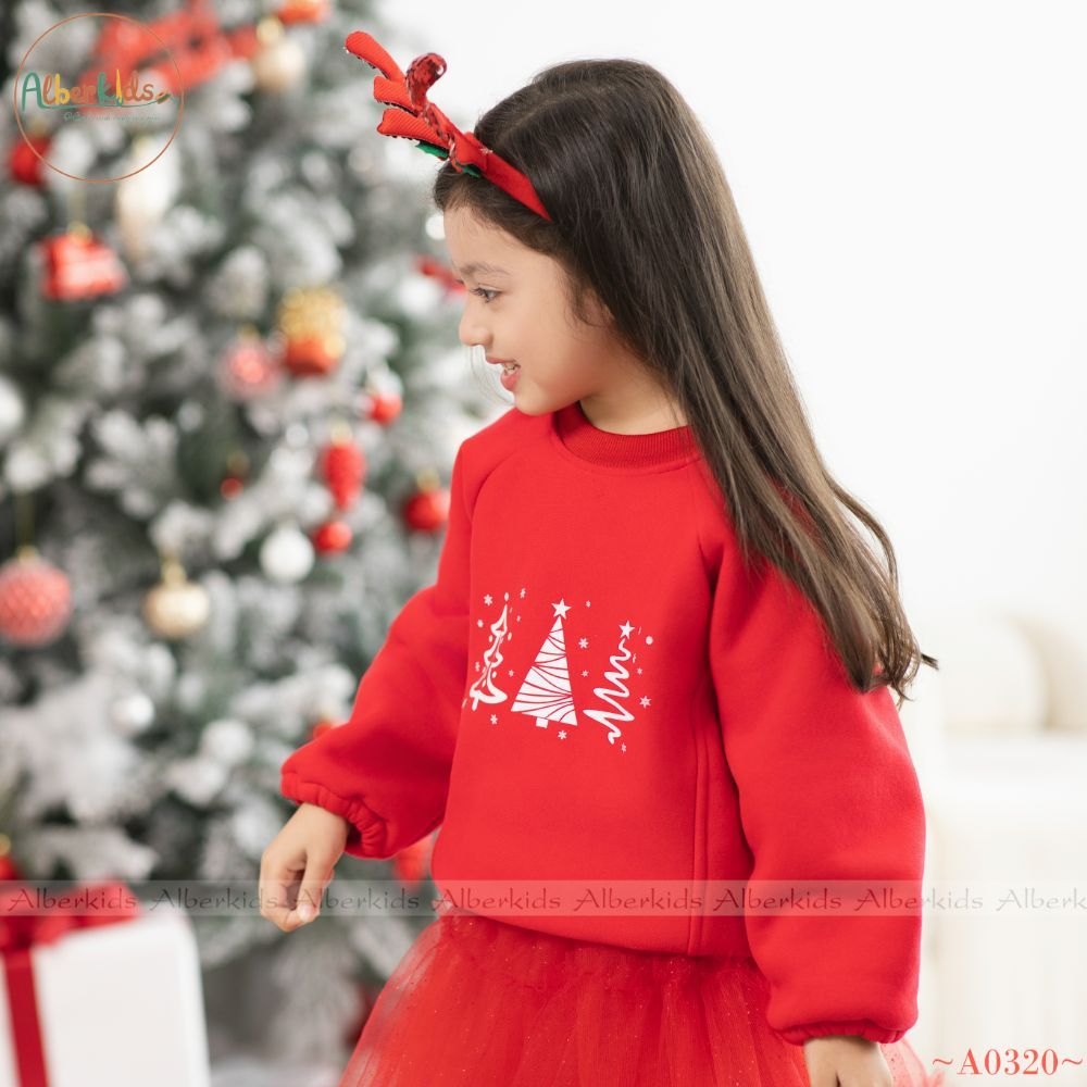 Áo nỉ noel cho bé trai, bé gái ALBERKIDS thu đông cho trẻ em 2,3,4,5,6,7,8,9,10,11,12 tuổi [AG0141]